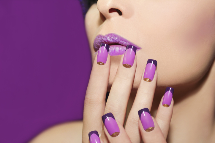 Lilac French nail art