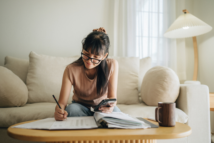 Planning a budget with a calculator